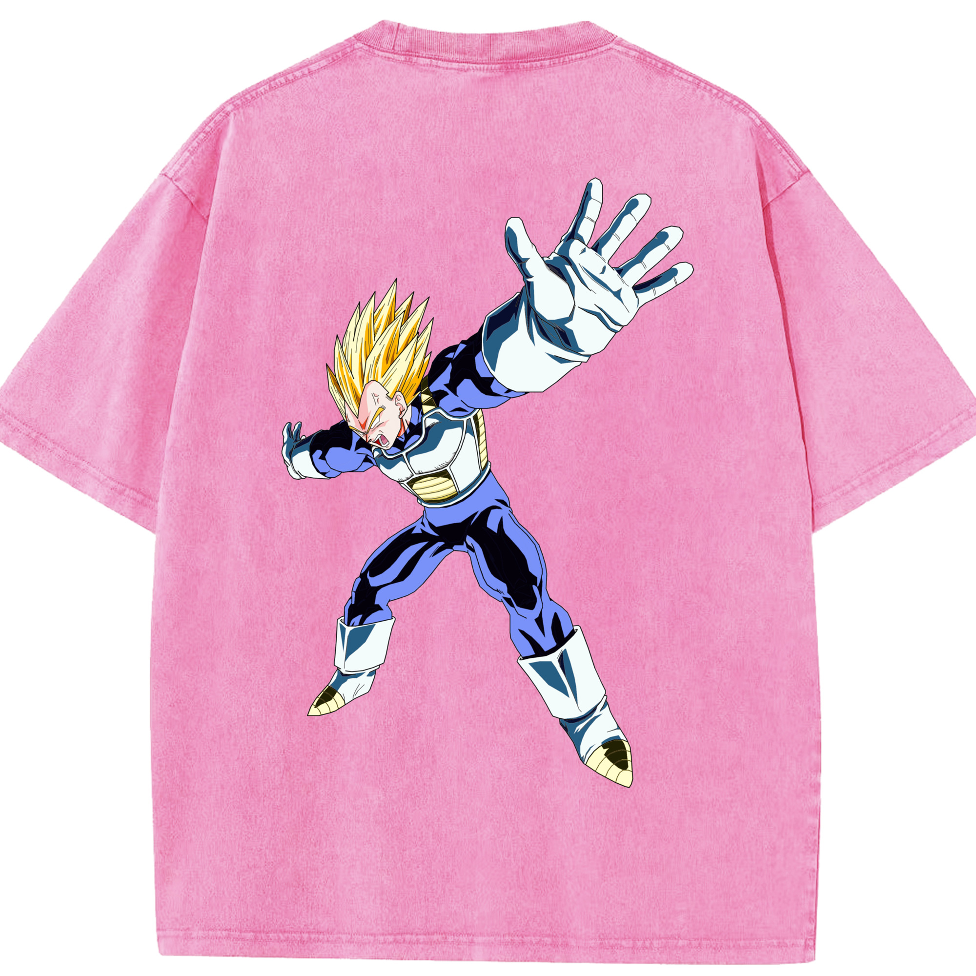 （画像用） ドラゴンボール ベジータ四世（Bejīta Yonsei）DRAGON BALL Vegeta IV 綿100% ヴィンテージ風 半袖Tシャツ（背面プリント）